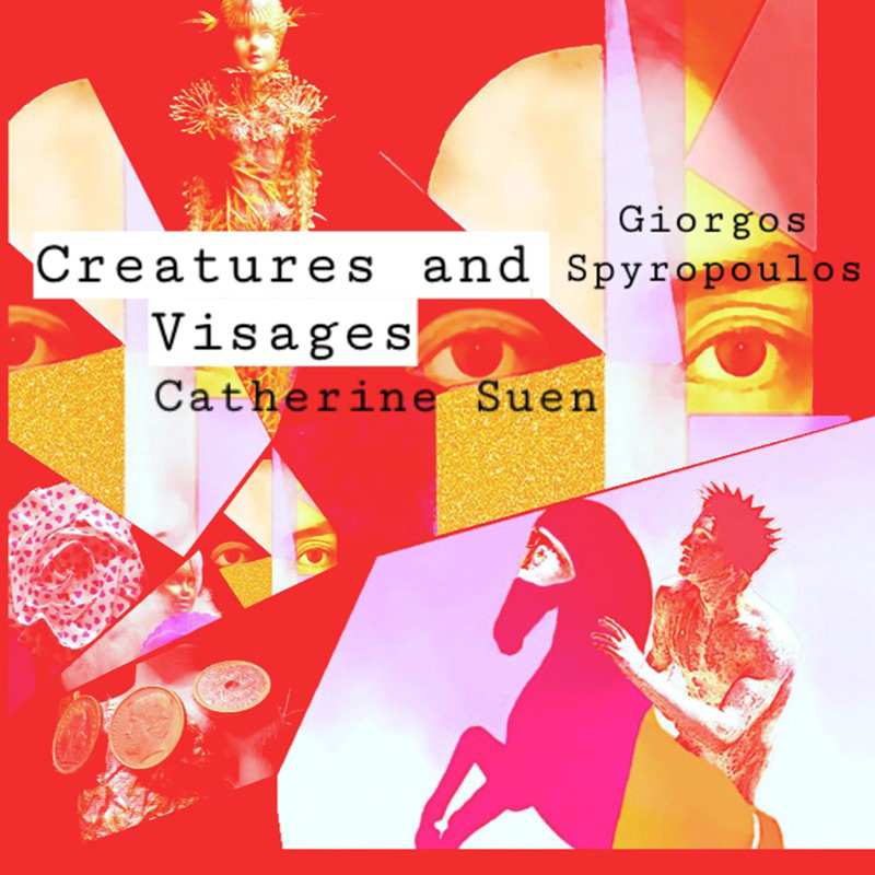 Creatures  and Visages - Show: Geometric collage in red color