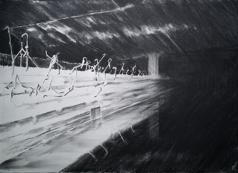 Lead the Way exhibition: abstract landscape - charcoal drawing