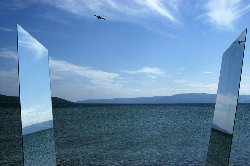 Blue: sea, sky, mirrors landscape photo. Dimitra Gounari Art Show